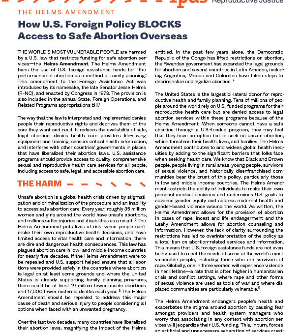 How U.S. Foreign Policy BLOCKS Women’s Access to Safe Abortion Overseas