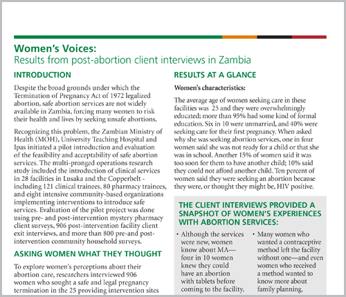 Womens Voices - Results from PAC Client Interviews Zambia