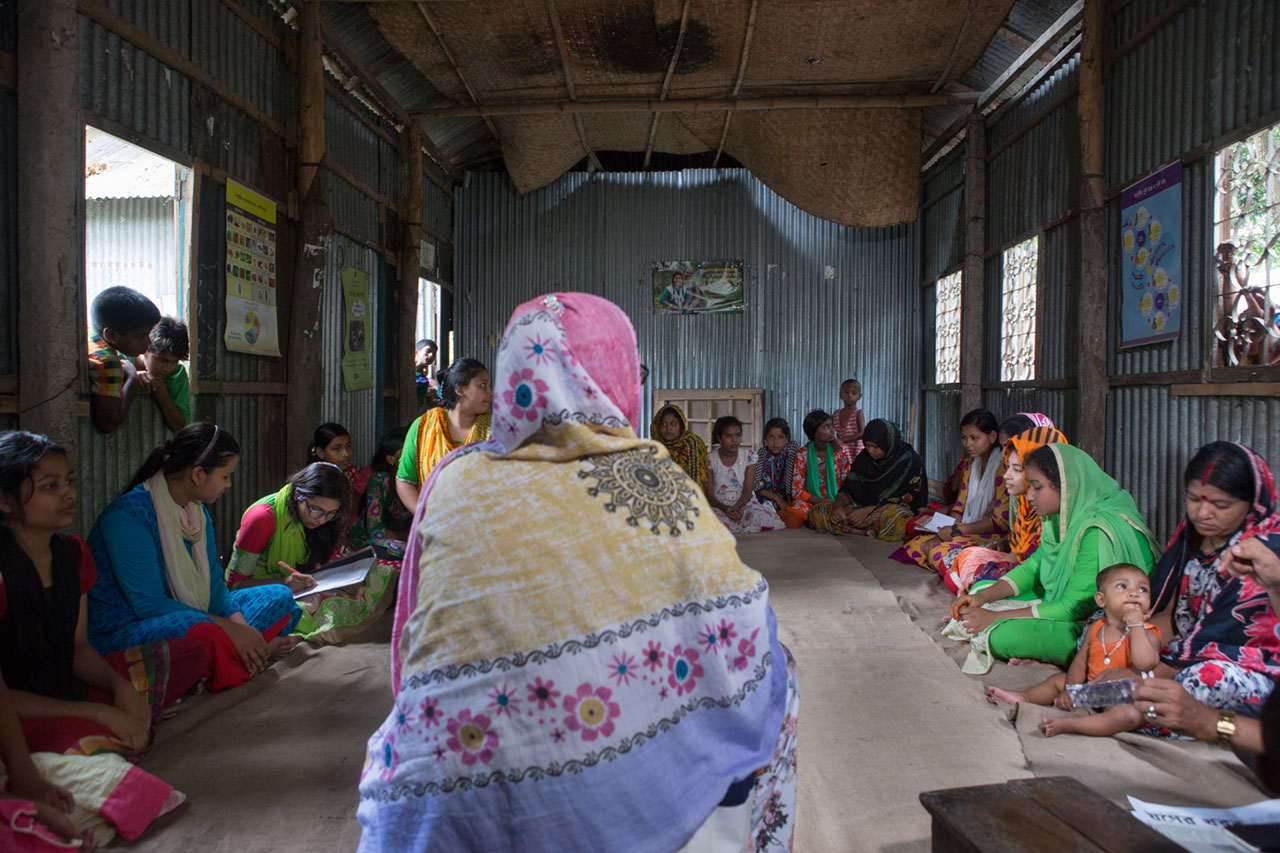 Community outreach session with women and girls in Chilmari