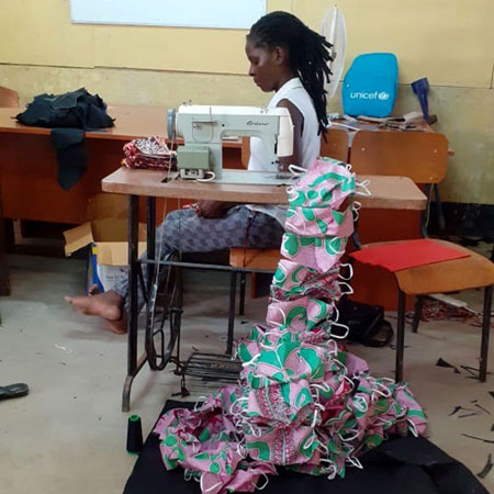 Making masks for refugees in Kakuma