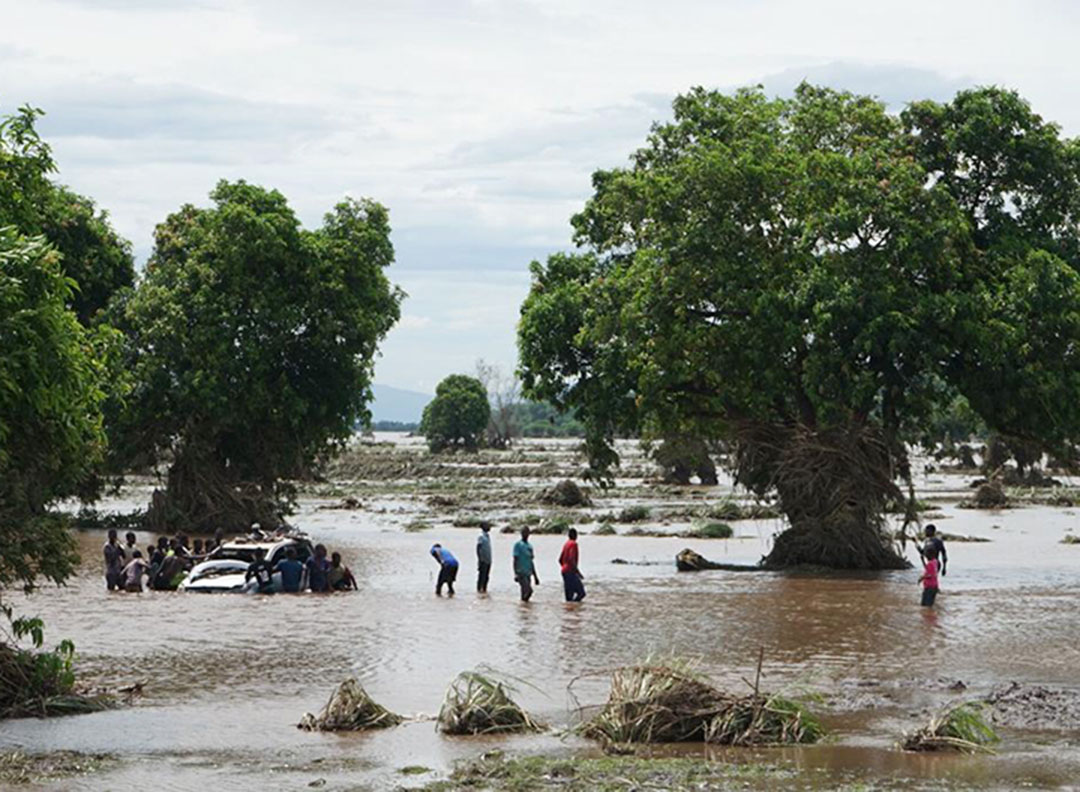 Flooding and damage caused by Cyclone Ana in Chikwawa, Malawi