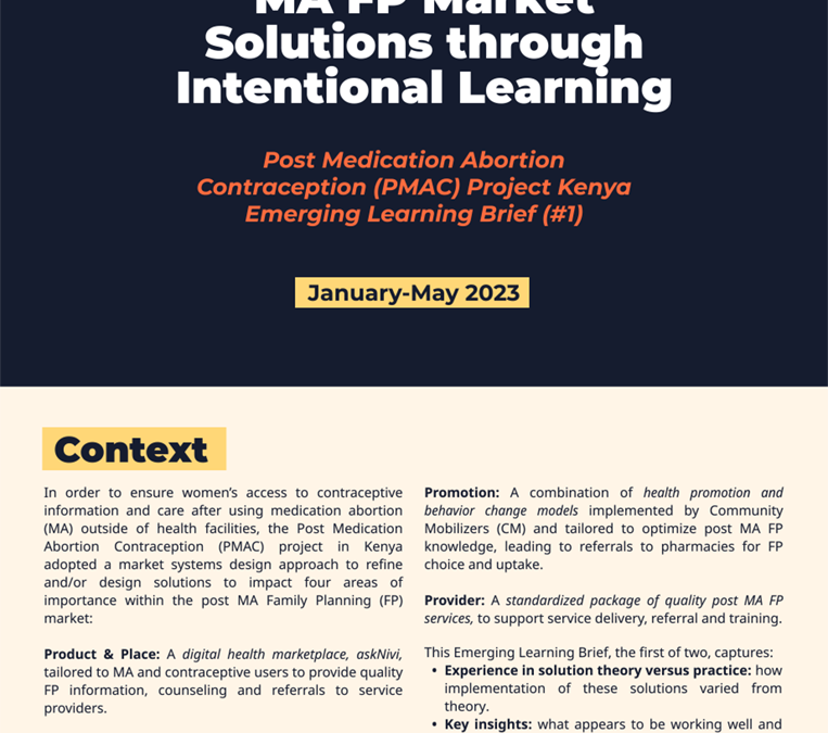 Post Medication Abortion Contraception (PMAC) Project Kenya