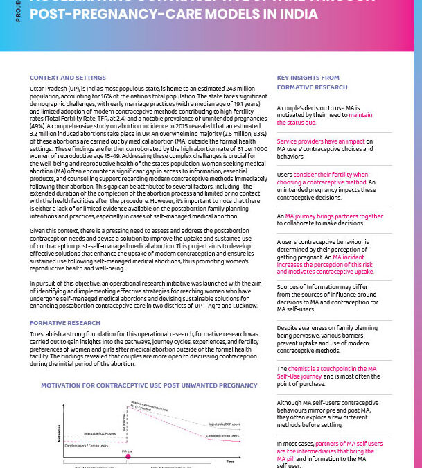 Accelerating Contraceptive Uptake Through Post-Pregnancy-Care Models in India