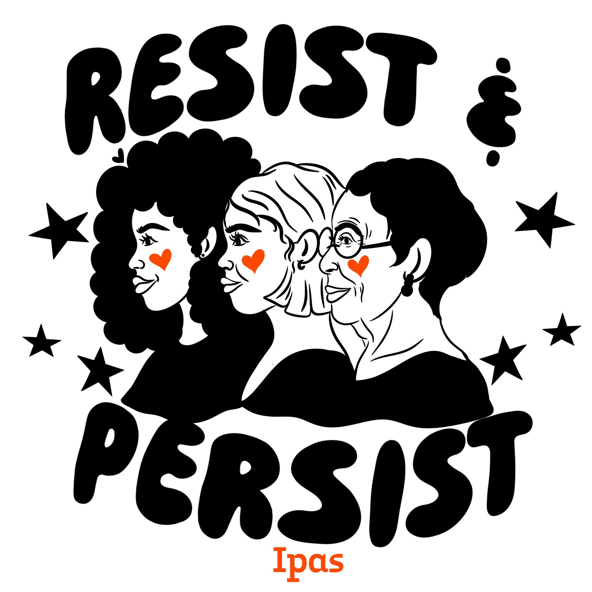 Illustration of a seated cat with hearts above its head and the text "Day Dreaming" below. The cat is drawn in black, and the hearts and text are in orange.