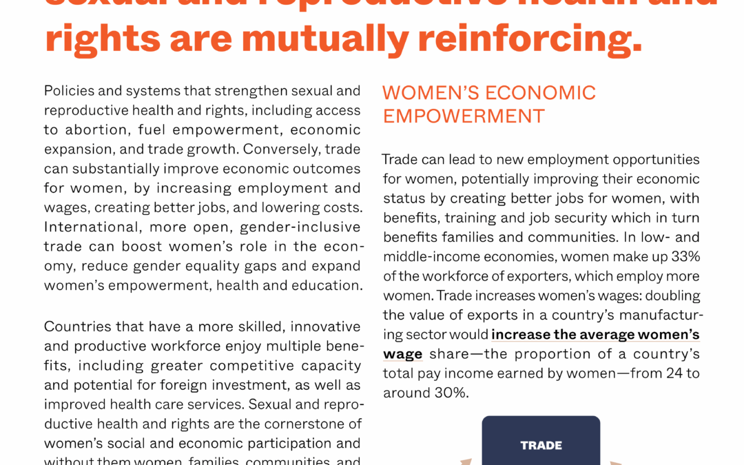 Trade, women’s empowerment, sexual and reproductive health and rights are mutually reinforcing