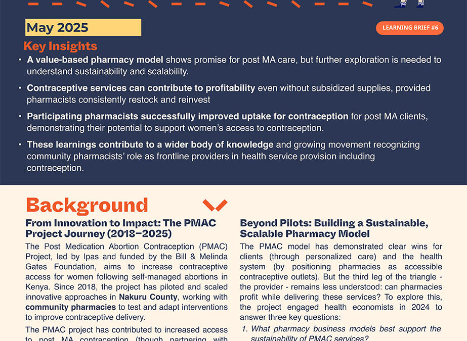 Pharmacy First: Sustaining and Scaling Post Medication Abortion (MA) Contraceptive Services in Kenyan Community Pharmacies