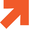 A bold orange arrow pointing diagonally upward and to the right on a white background. A bold orange arrow pointing diagonally upward and to the right on a white background.