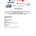 A document cover page with logos of organizations, including Global Justice Center, Ipas, PHR, Guttmacher, ReJAC, Birthmark, Jane’s Due Process, LCRF, and Lift Louisiana. The title discusses reproductive rights in the USA.