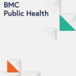 Cover of the "BMC Public Health" journal, featuring geometric shapes in teal and orange on a white background, with the BMC logo and text in the upper left corner.