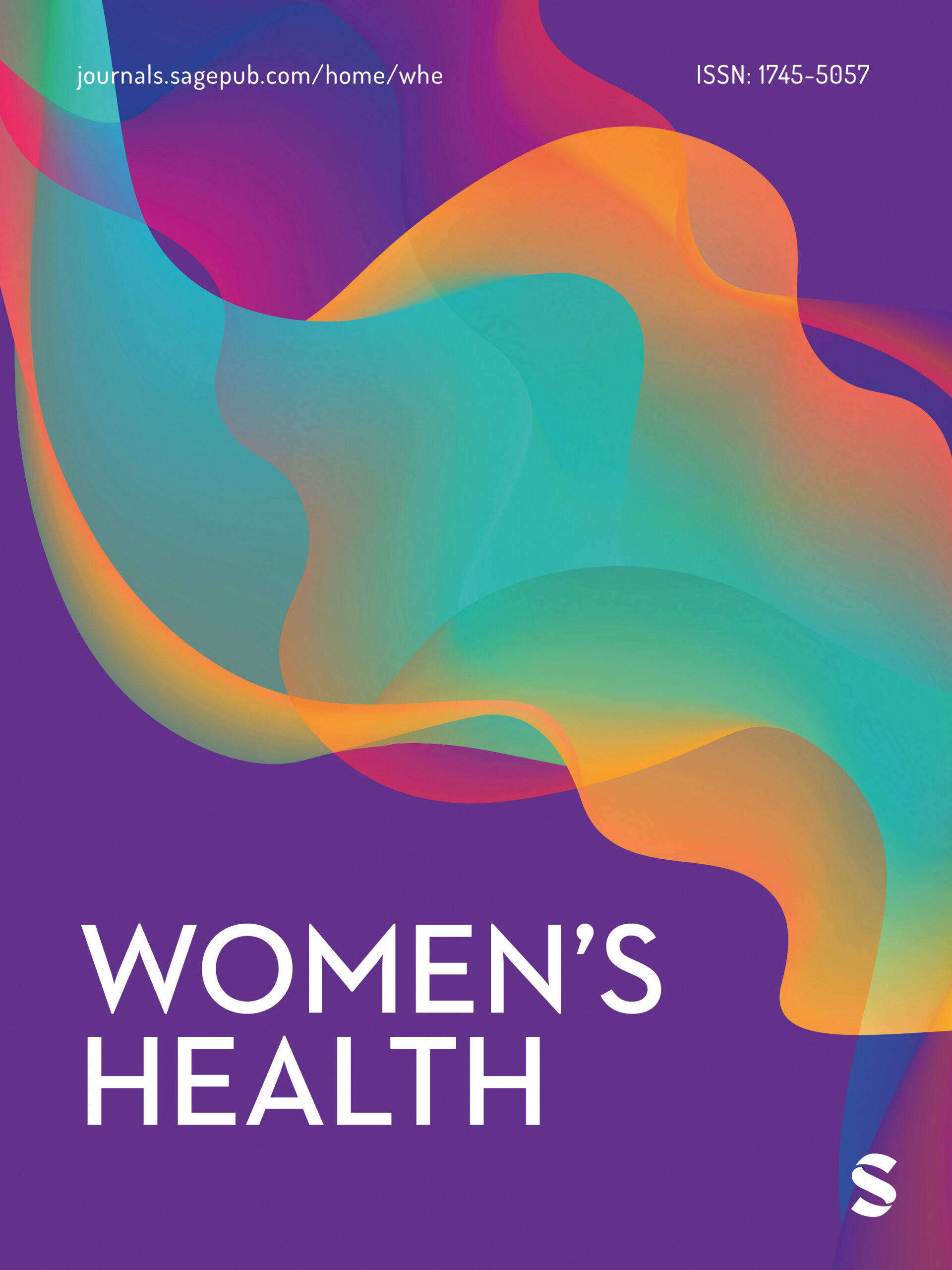 Abstract colorful swirls of orange, green, and purple on a purple background with the text "Women's Health" and journal details at the top.