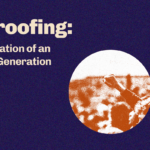 Dark blue banner with the title "Future-Proofing: The Professionalization of an Anti-Rights Youth Generation," and a grainy, brown-toned image of a crowd with raised fists inside a white circle. Yellow stripe on the right.